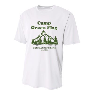 Camp Green Flag Exploring Better Behavior Est 2023 Youth Performance Sprint T-Shirt
