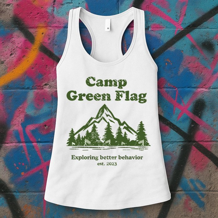 Camp Green Flag Exploring Better Behavior Est 2023 Womens Tank Top