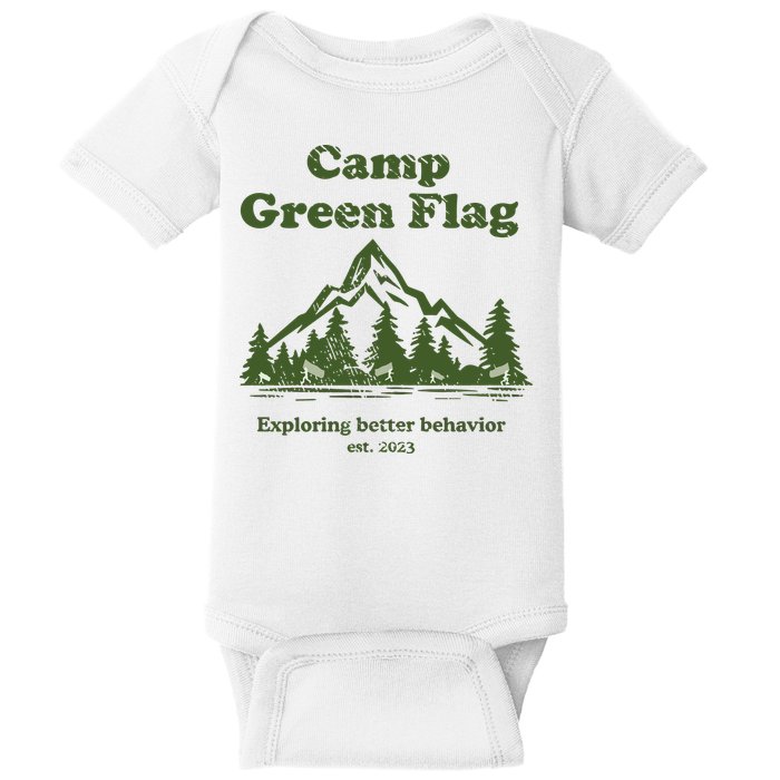 Camp Green Flag Exploring Better Behavior Est 2023 Baby Bodysuit