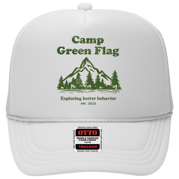 Camp Green Flag Exploring Better Behavior Est 2023 Trucker Hat