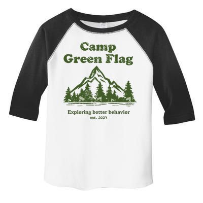 Camp Green Flag Exploring Better Behavior Est 2023 Toddler Fine Jersey T-Shirt