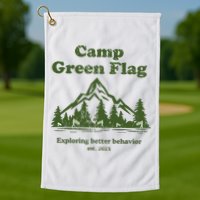 Camp Green Flag Exploring Better Behavior Est 2023 Golf Towel