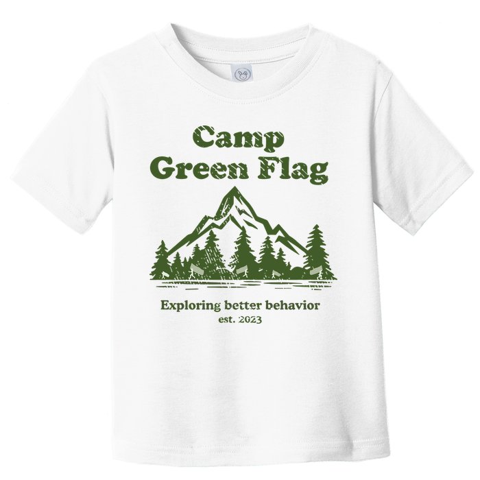 Camp Green Flag Exploring Better Behavior Est 2023 Toddler T-Shirt