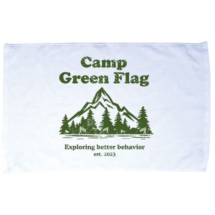 Camp Green Flag Exploring Better Behavior Est 2023 Microfiber Hand Towel