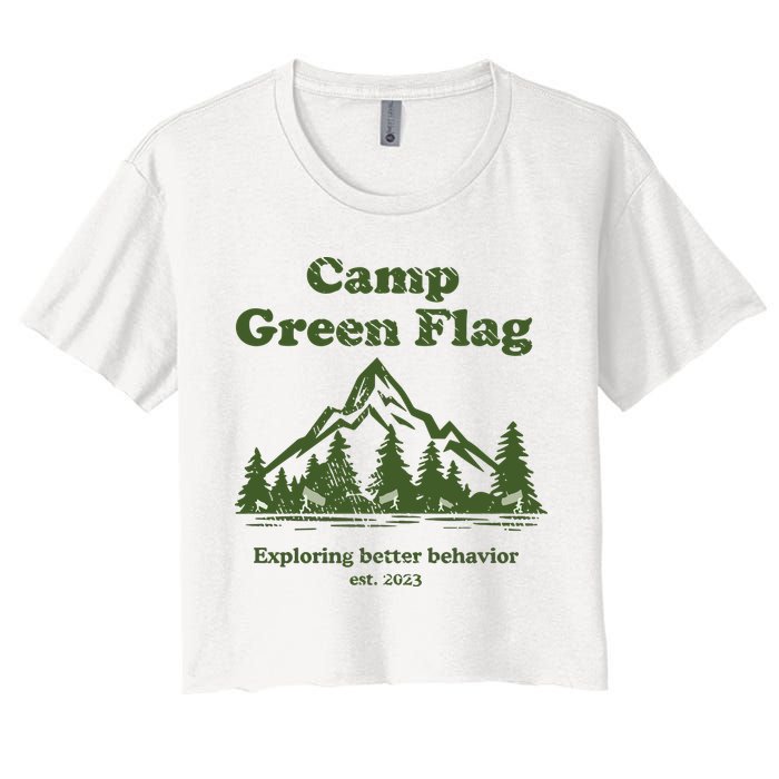 Camp Green Flag Exploring Better Behavior Est 2023 Crop Top
