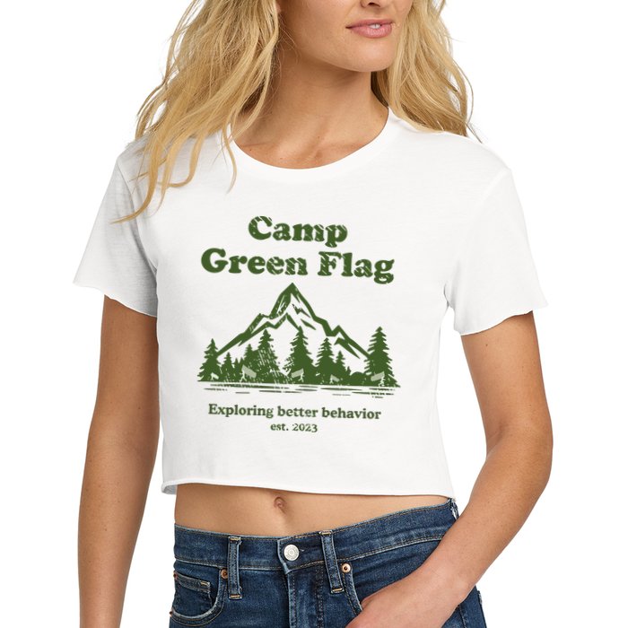Camp Green Flag Exploring Better Behavior Est 2023 Crop Top