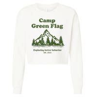 Camp Green Flag Exploring Better Behavior Est 2023 Cropped Pullover Crew