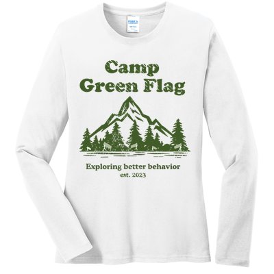 Camp Green Flag Exploring Better Behavior Est 2023 Ladies Long Sleeve Shirt
