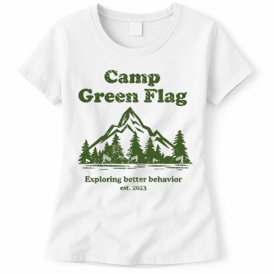 Camp Green Flag Exploring Better Behavior Est 2023 Womens T-Shirt