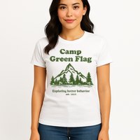 Camp Green Flag Exploring Better Behavior Est 2023 Womens T-Shirt