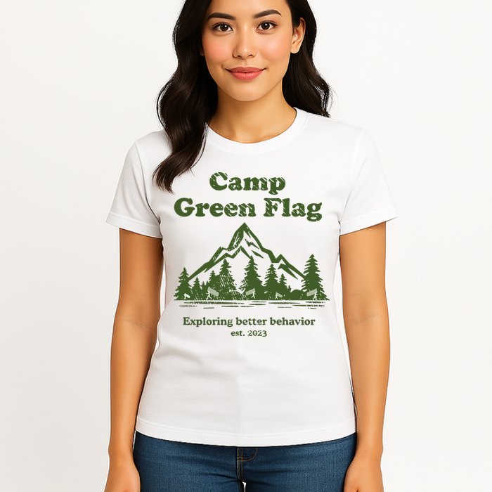 Camp Green Flag Exploring Better Behavior Est 2023 Womens T-Shirt