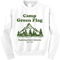 Camp Green Flag Exploring Better Behavior Est 2023 Kids Sweatshirt