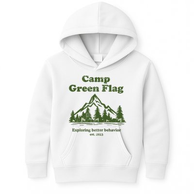Camp Green Flag Exploring Better Behavior Est 2023 Kids Hoodie