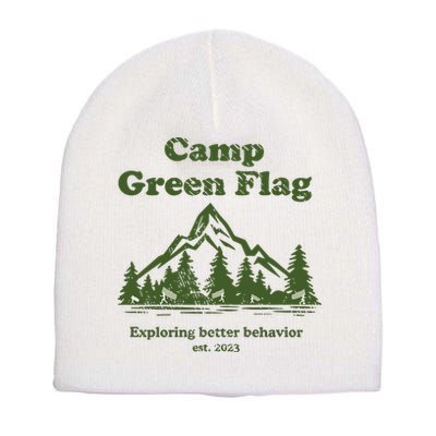 Camp Green Flag Exploring Better Behavior Est 2023 Short Acrylic Beanie