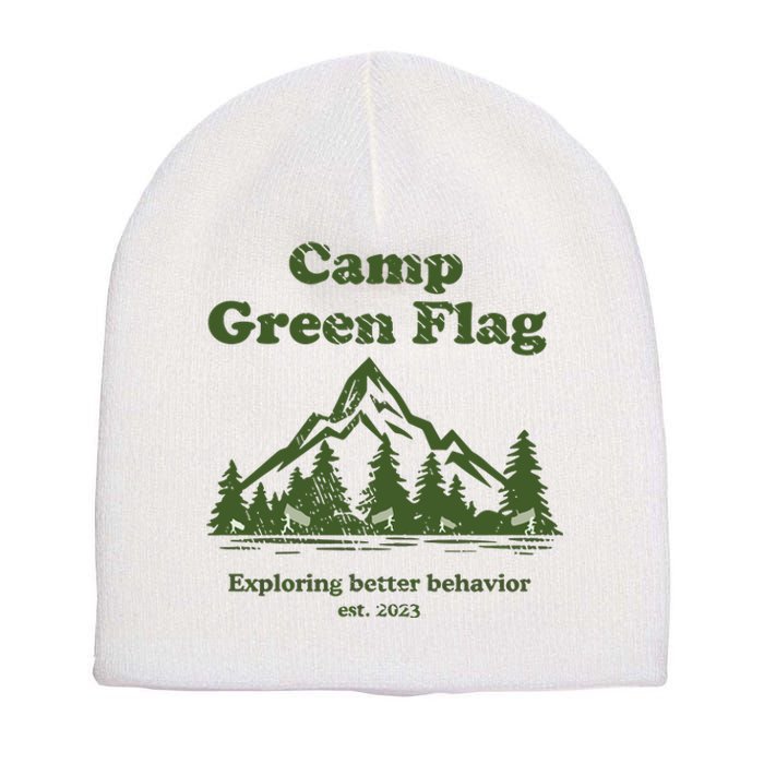 Camp Green Flag Exploring Better Behavior Est 2023 Short Acrylic Beanie