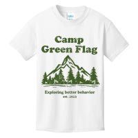 Camp Green Flag Exploring Better Behavior Est 2023 Kids T-Shirt