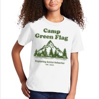 Camp Green Flag Exploring Better Behavior Est 2023 Kids T-Shirt