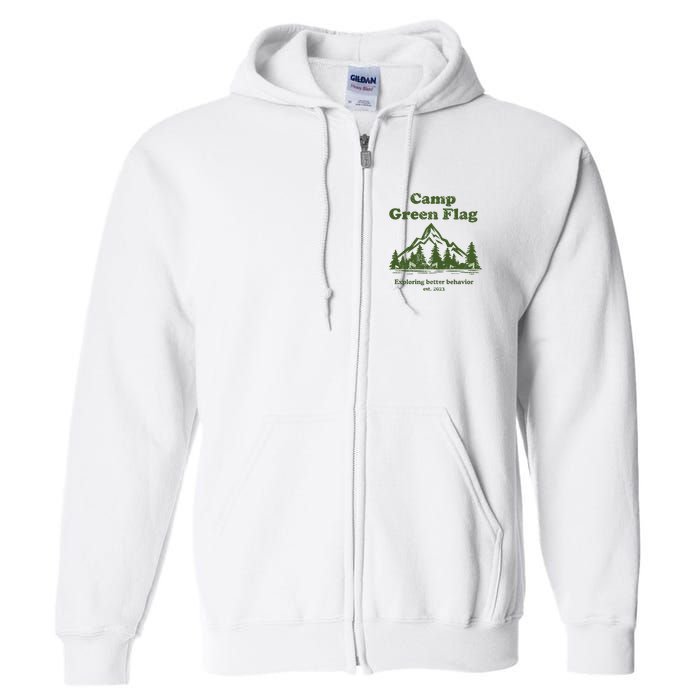 Camp Green Flag Exploring Better Behavior Est 2023 Full Zip Hoodie