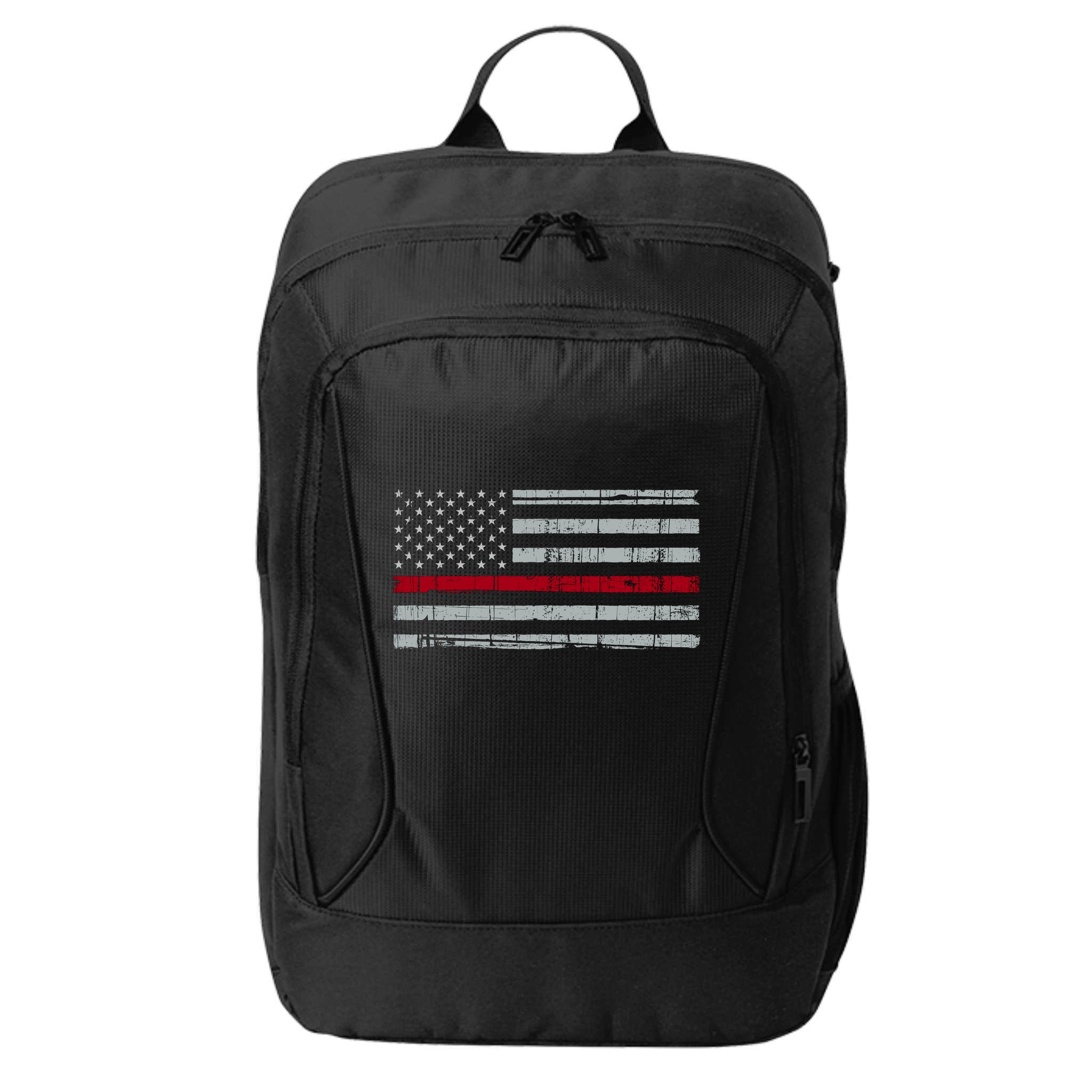 Cool Gift Firefighter Thin Red Line Flag City Backpack