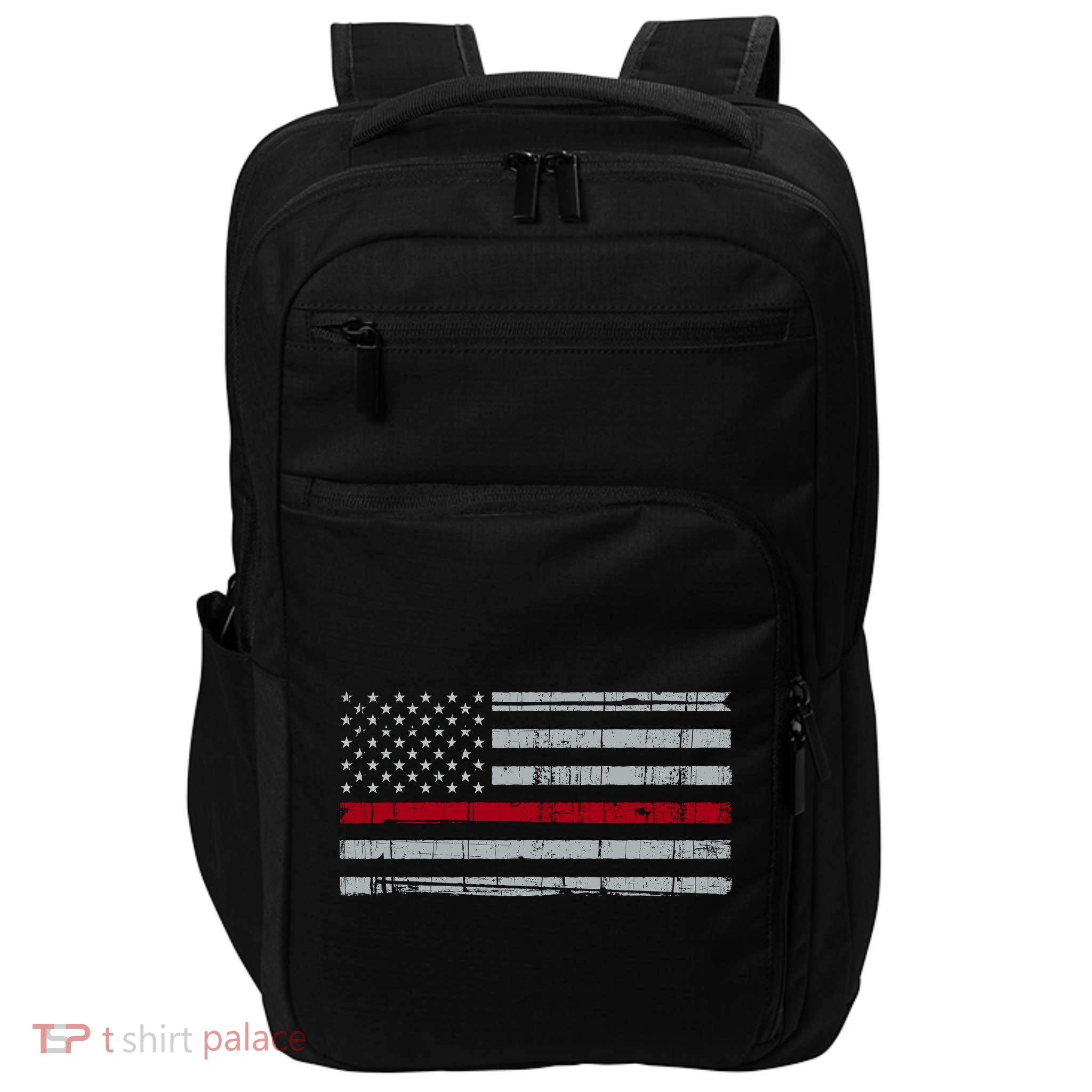 Cool Gift Firefighter Thin Red Line Flag Impact Tech Backpack