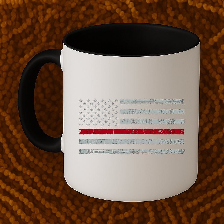 Cool Gift Firefighter Thin Red Line Flag Mug