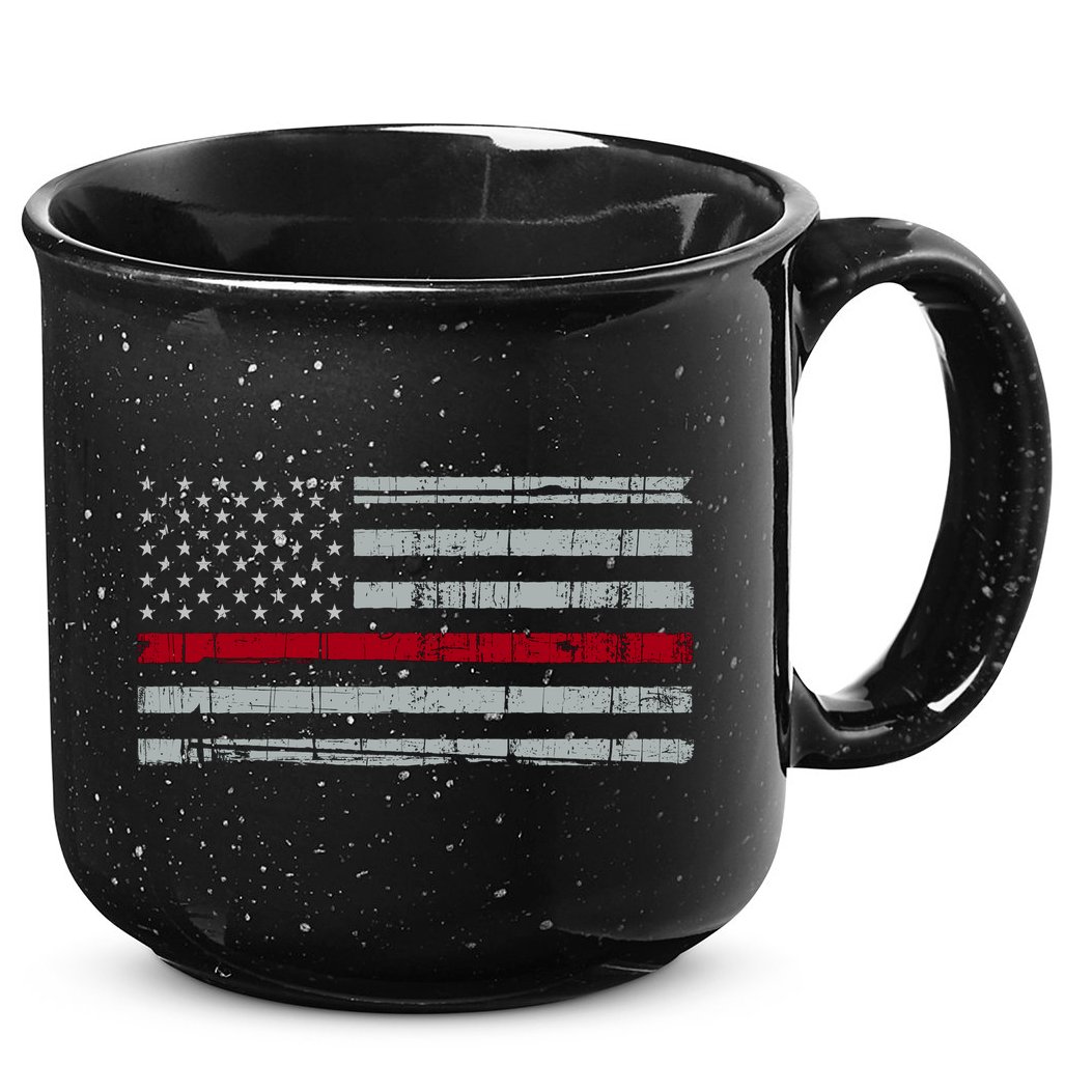 Cool Gift Firefighter Thin Red Line Flag 15oz Campfire Ceramic Mug