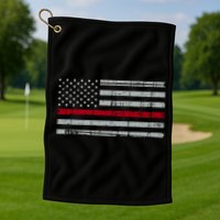 Cool Gift Firefighter Thin Red Line Flag Golf Towel
