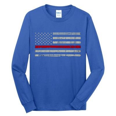Cool Gift Firefighter Thin Red Line Flag Tall Long Sleeve T-Shirt