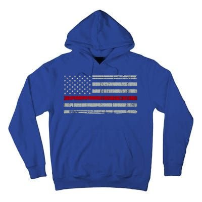 Cool Gift Firefighter Thin Red Line Flag Tall Hoodie