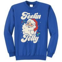 Christmas Gift Feeling Jolly Retro Vintage Santa Gift Tall Sweatshirt