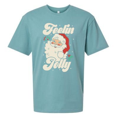 Christmas Gift Feeling Jolly Retro Vintage Santa Gift Sueded Cloud Jersey T-Shirt