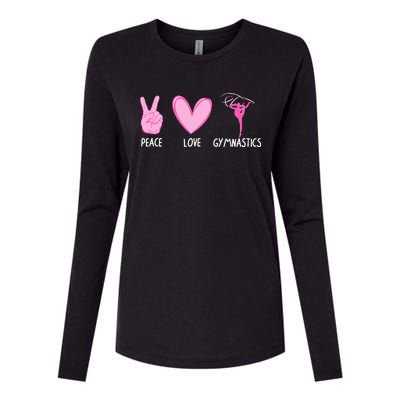 Cool Gymnastics For Gymnast Sports Peace Love Womens Cotton Relaxed Long Sleeve T-Shirt