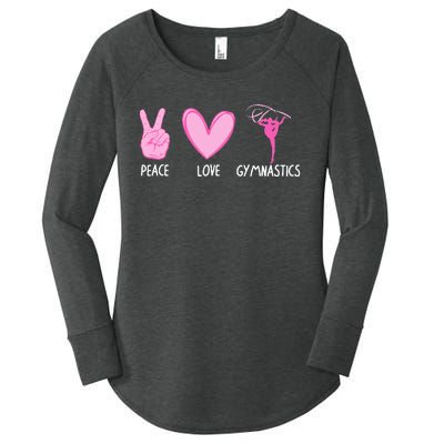 Cool Gymnastics For Gymnast Sports Peace Love Women's Perfect Tri Tunic Long Sleeve Shirt