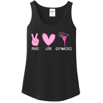 Cool Gymnastics For Gymnast Sports Peace Love Ladies Essential Tank