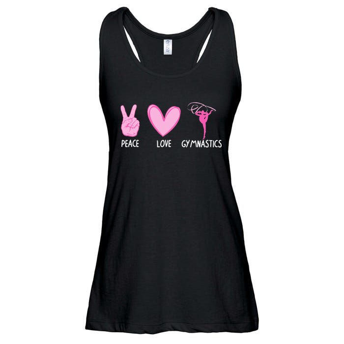 Cool Gymnastics For Gymnast Sports Peace Love Ladies Essential Flowy Tank