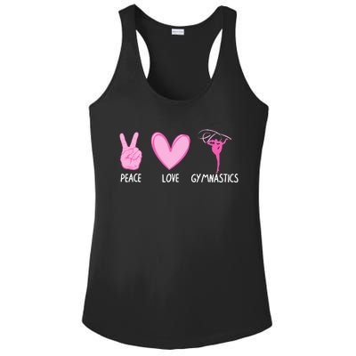 Cool Gymnastics For Gymnast Sports Peace Love Ladies PosiCharge Competitor Racerback Tank