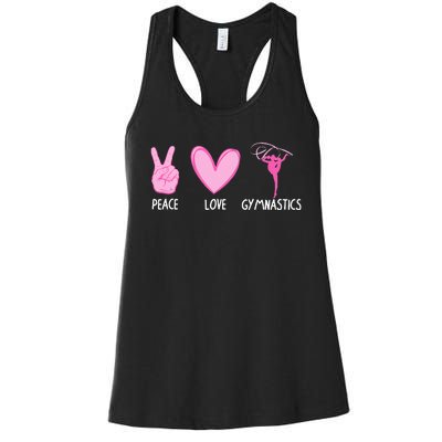 Cool Gymnastics For Gymnast Sports Peace Love Women's Racerback Tank