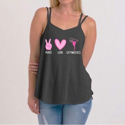 Cool Gymnastics For Gymnast Sports Peace Love Women's Strappy Tank