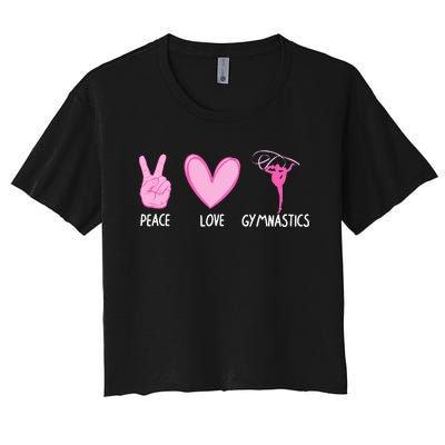 Cool Gymnastics For Gymnast Sports Peace Love Women's Crop Top Tee