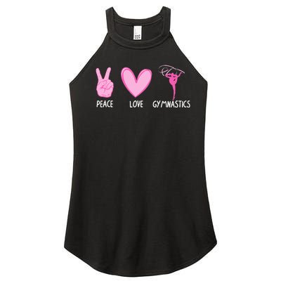 Cool Gymnastics For Gymnast Sports Peace Love Women's Perfect Tri Rocker Tank