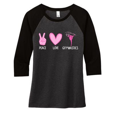 Cool Gymnastics For Gymnast Sports Peace Love Women's Tri-Blend 3/4-Sleeve Raglan Shirt