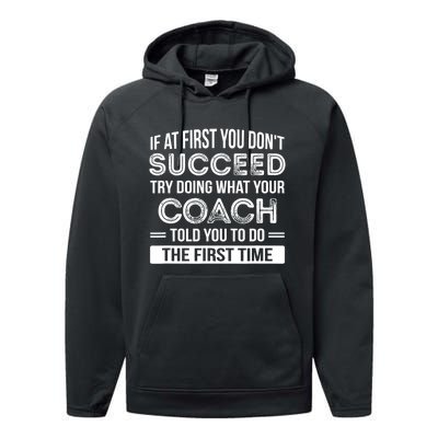 Coach Gift Funny Appreciation Performance Fleece Hoodie