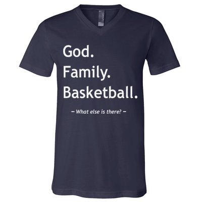 Christian God Family Basketball Jesus Christ Christianity V-Neck T-Shirt