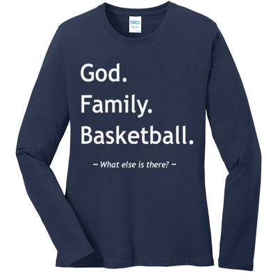 Christian God Family Basketball Jesus Christ Christianity Ladies Long Sleeve Shirt