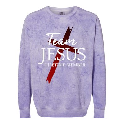 Christian God Faith Lifetime Member Team Jesus Colorblast Crewneck Sweatshirt