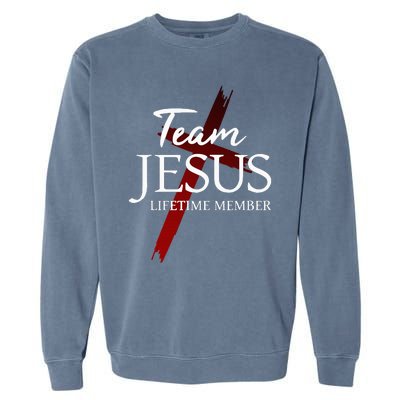 Christian God Faith Lifetime Member Team Jesus Garment-Dyed Sweatshirt