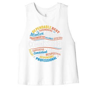 Commissioner Gifts Funny Appreciation Week Women's Racerback Cropped Tank