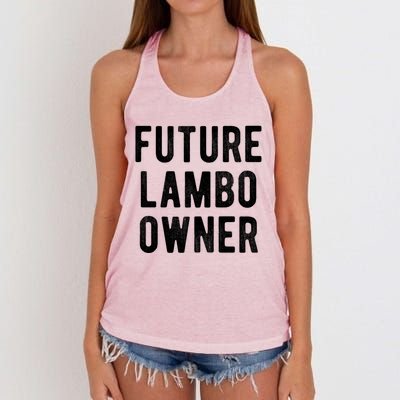 Cryptocurrency Gift Future Lambo Owner Funny Bitcoin Meaningful Gift Women's Knotted Racerback Tank