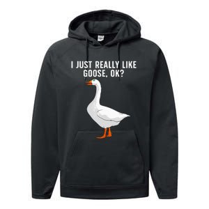 Cute Goose For Men Women Waterfowl Bird Goose Lover Performance Fleece Hoodie