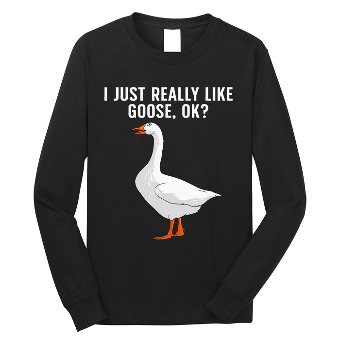 Cute Goose For Men Women Waterfowl Bird Goose Lover Long Sleeve Shirt